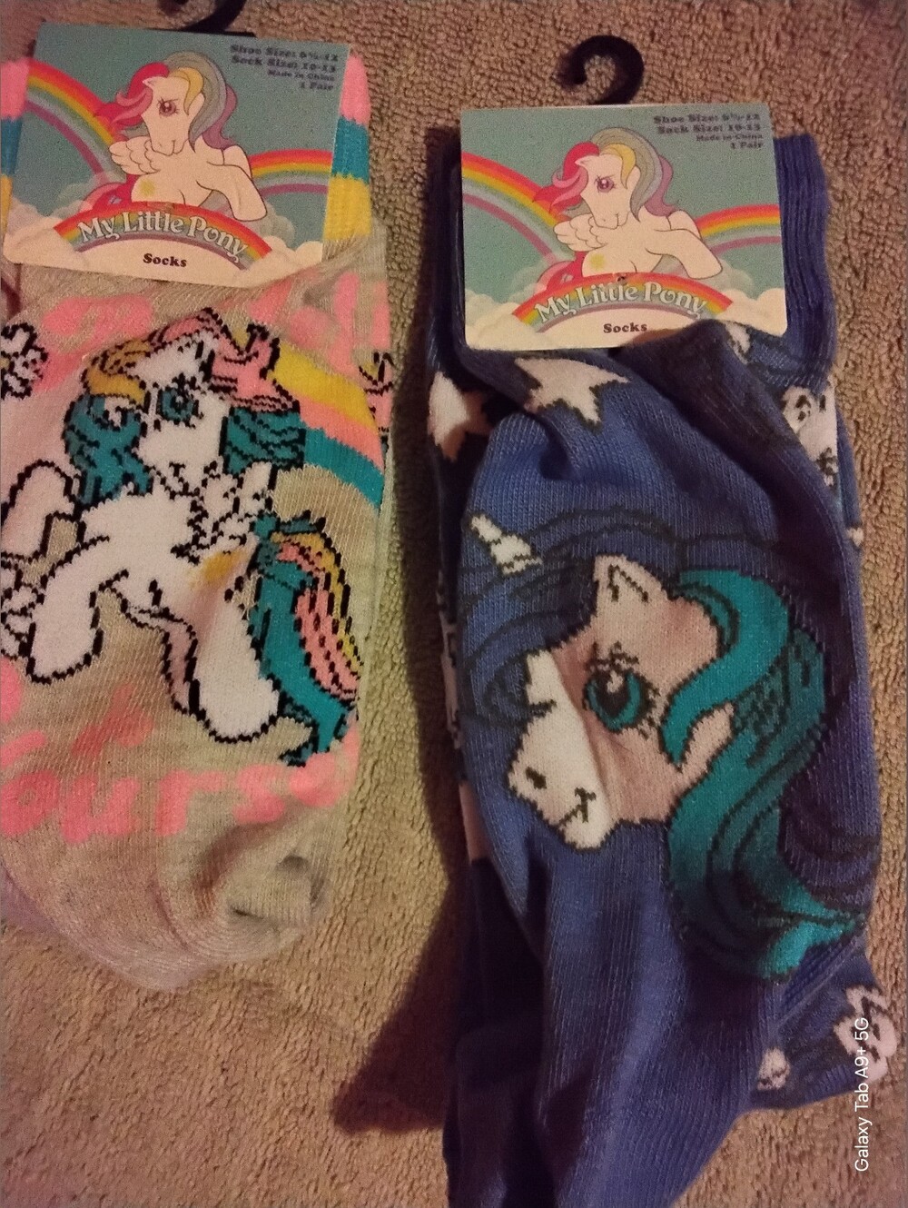 My Little Pony Pink & Blue Crew Socks - Pair with Pony Graphics